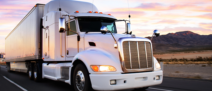 A long haul truck used in supply chain logistics
