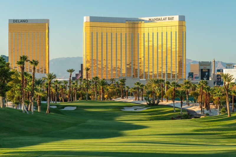 Golf Course with Mandalay Bay hotel at the back