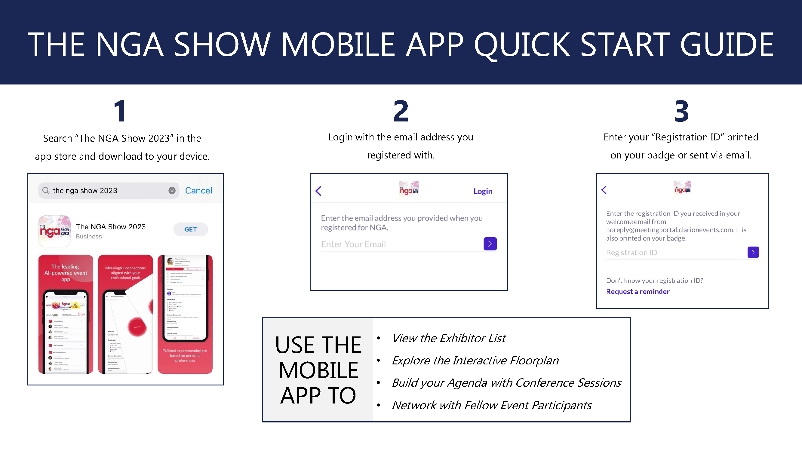 NGA Quick Start Mobile App - 1 Pager
