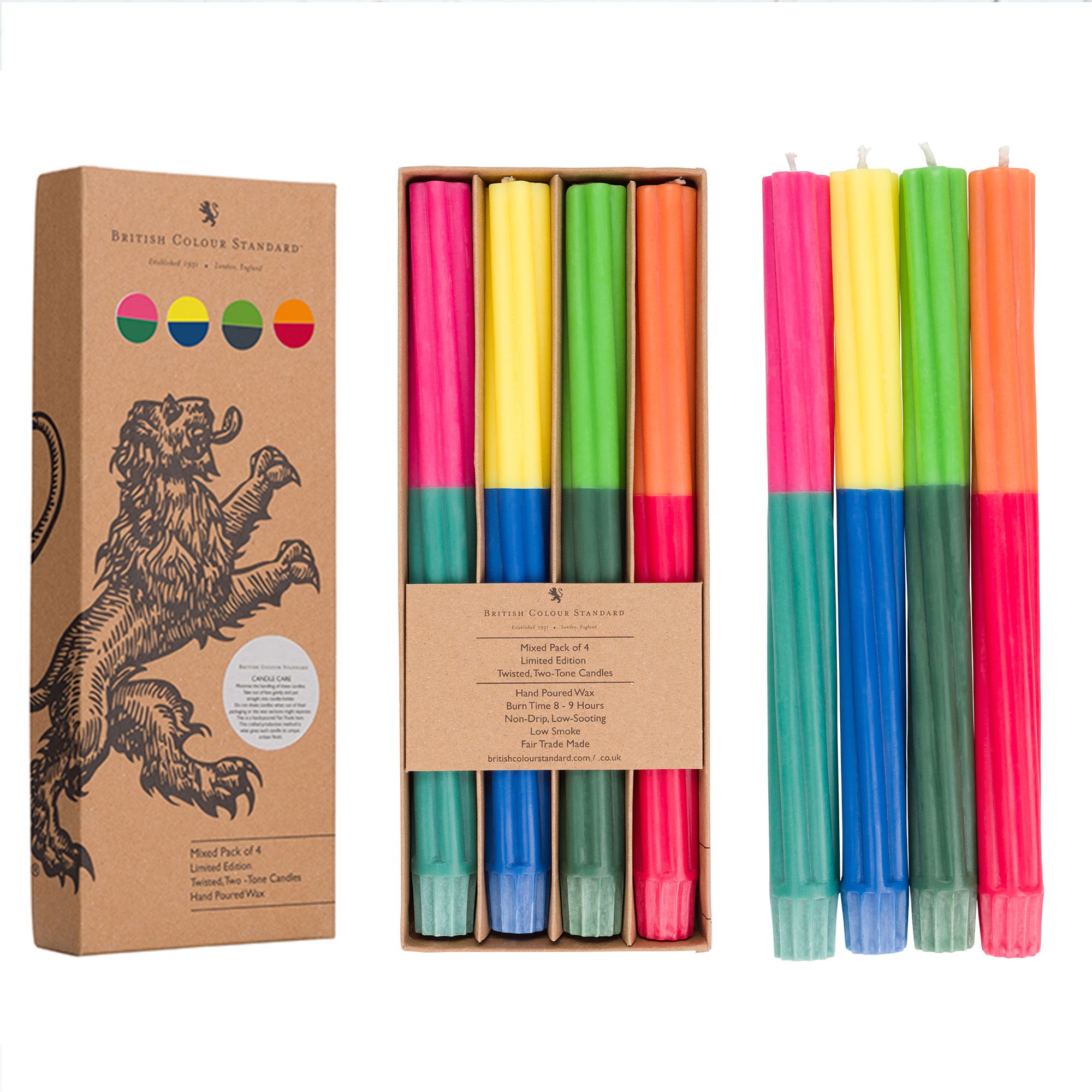 New! Twist! 2 Colour, Twisted Eco Dinner Candles