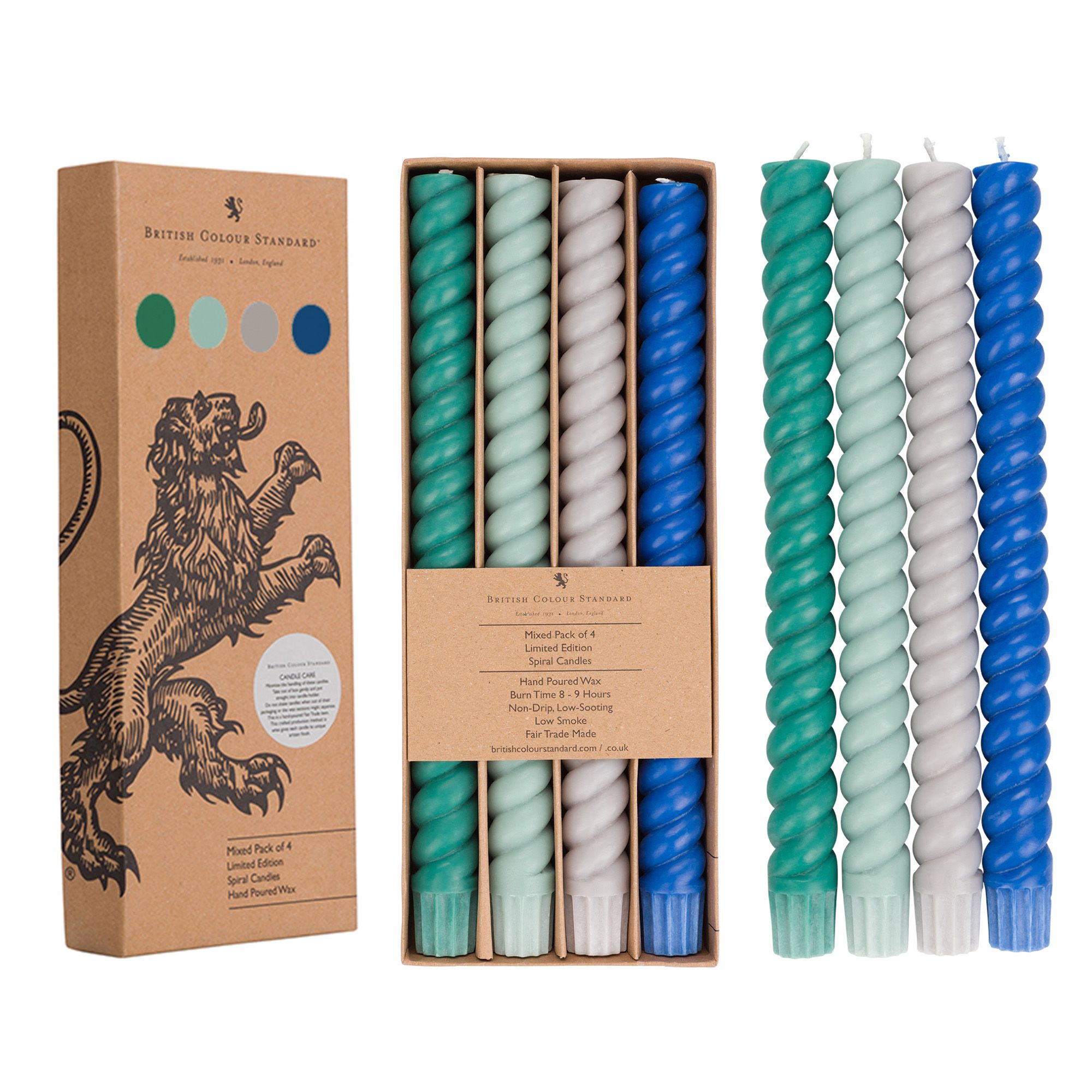 New! Spiral ! Solid Colour Spiral Eco Dinner Candles