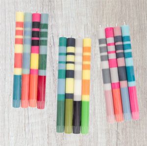 New! Striped Eco Dinner Candles