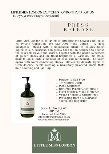 London hand Lotion Launch Press Release