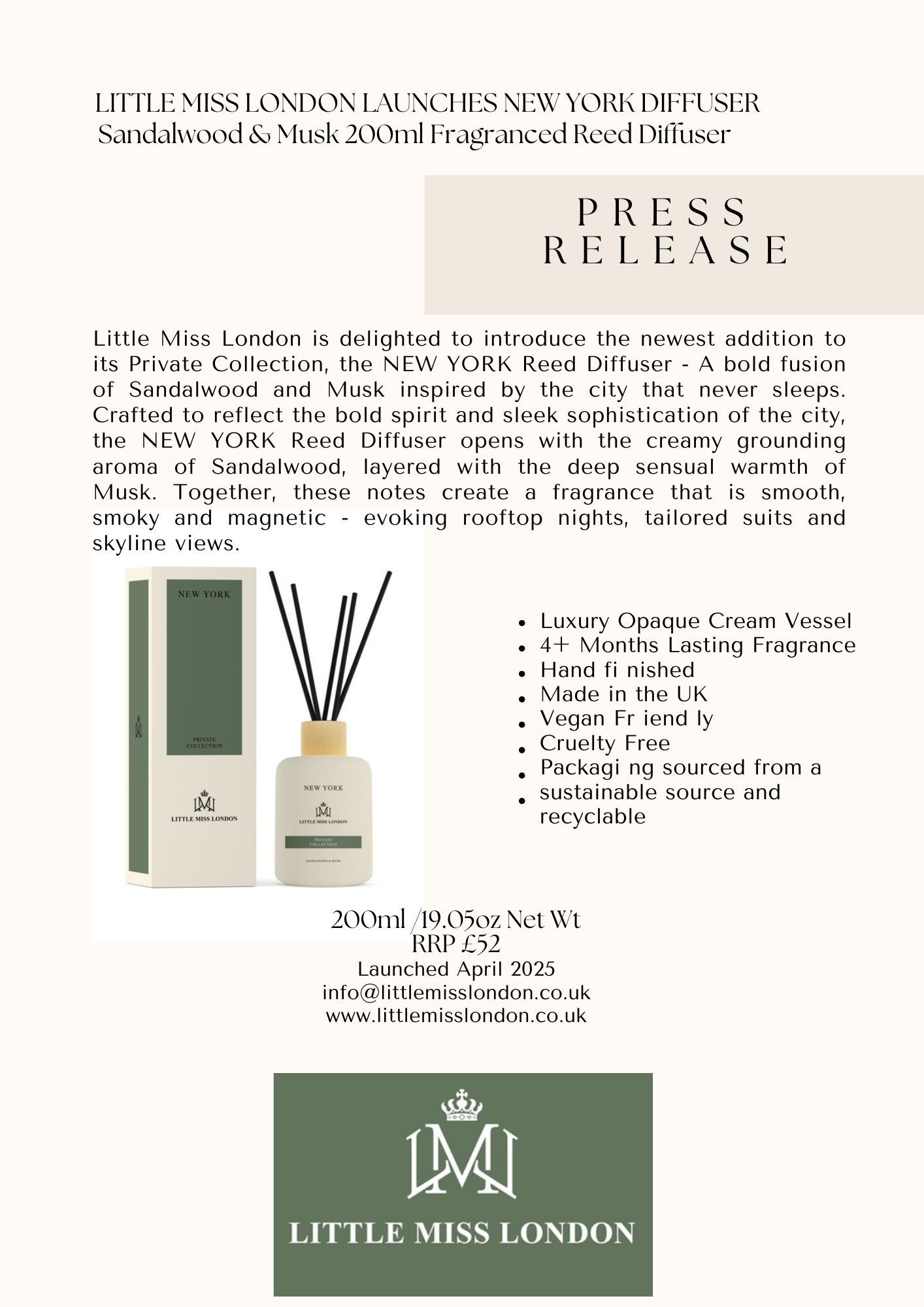 New York Diffuser Launch Press Release - Retail Revealed