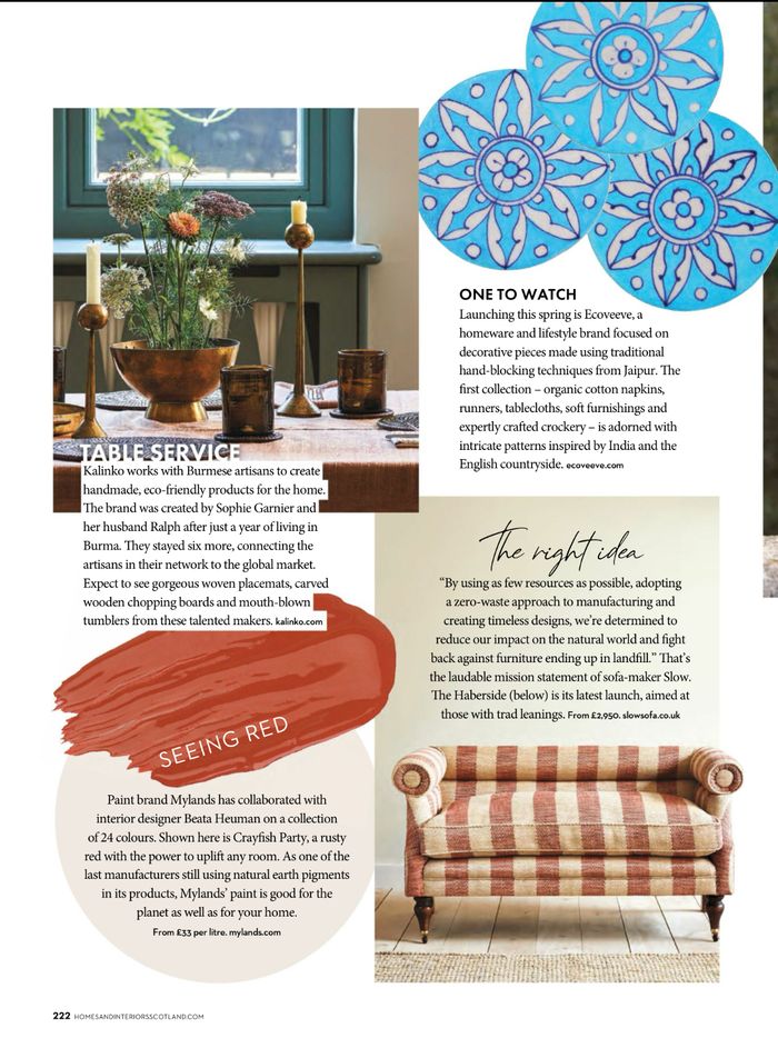 Ecoveeve in Home & Interiors Magazine