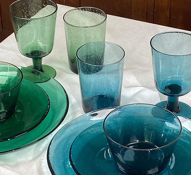 NEW! Recycled Bubble Glass Tableware Collection