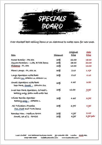 Specials Board