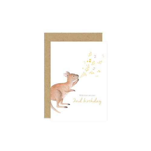 2nd Birthday Card - Kangaroo