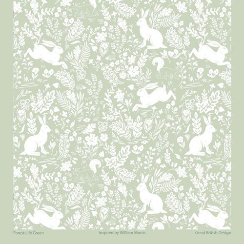 William Morris Inspired Forest Life Green