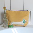 Embroidered make up bag - Dachshund