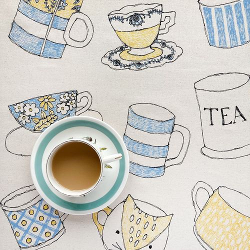 Cups and Mugs Tea Towel