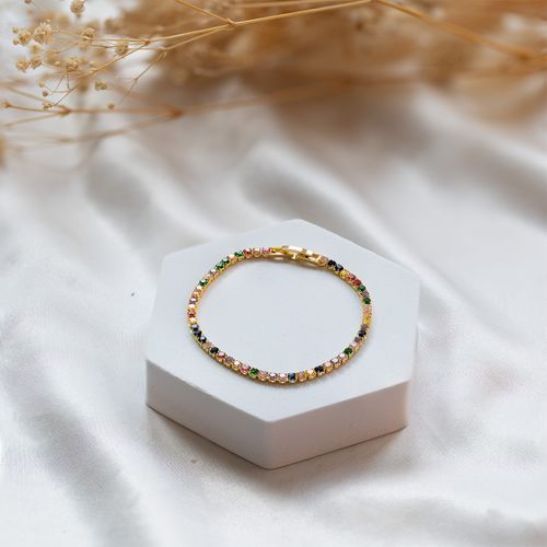 Cubic zirconia rainbow bracelet