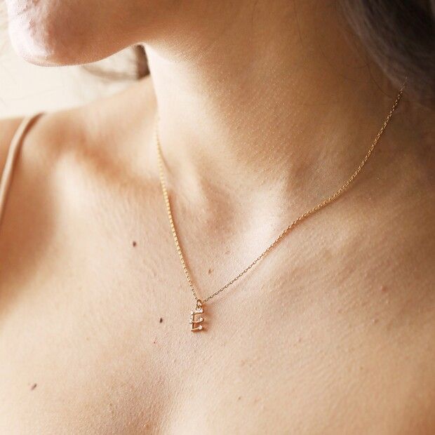Crystal Constellation Initial Necklace in Gold