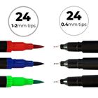 24 Duotip Brush & Fineliner Pens