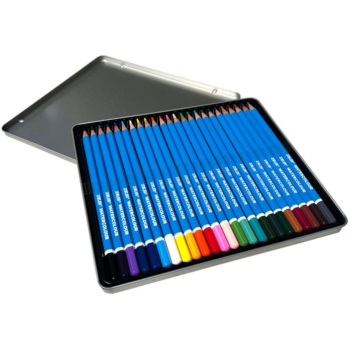 24 Premium Watercolour Pencils Tin Set