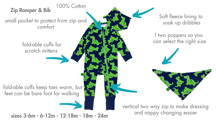 Zip Rompers & Bibs