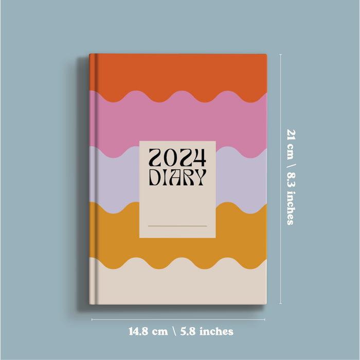2024 Hardback Diary | Rainbow Waves | A5