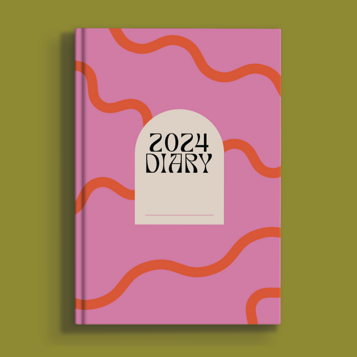2024 Hardback Diary | Pink & Red | A5
