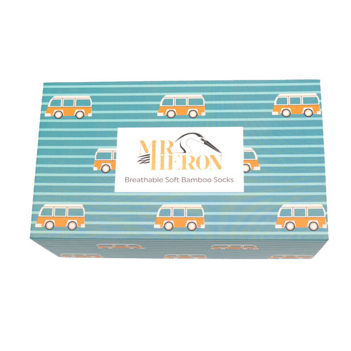 BH007 Mr Heron Camper Stripes Socks Box