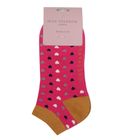 SKT012 Hearts Trainer Socks Hot Pink