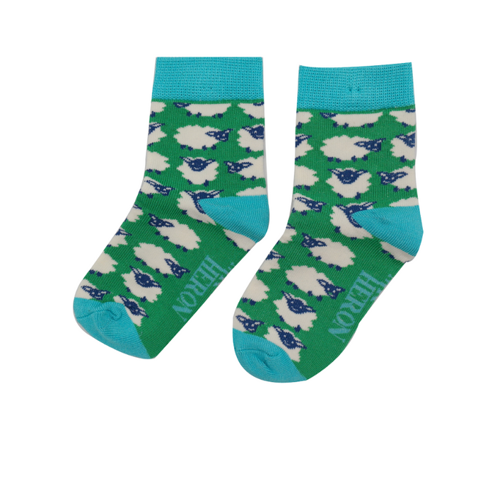 KM010 Boys Sheep Socks Green