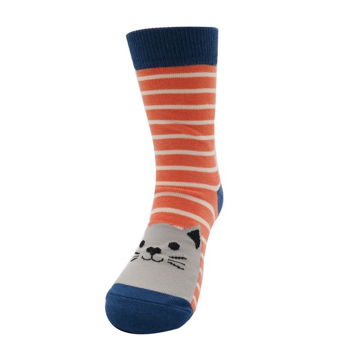 KS006 Girls Kitty Cats Socks Orange