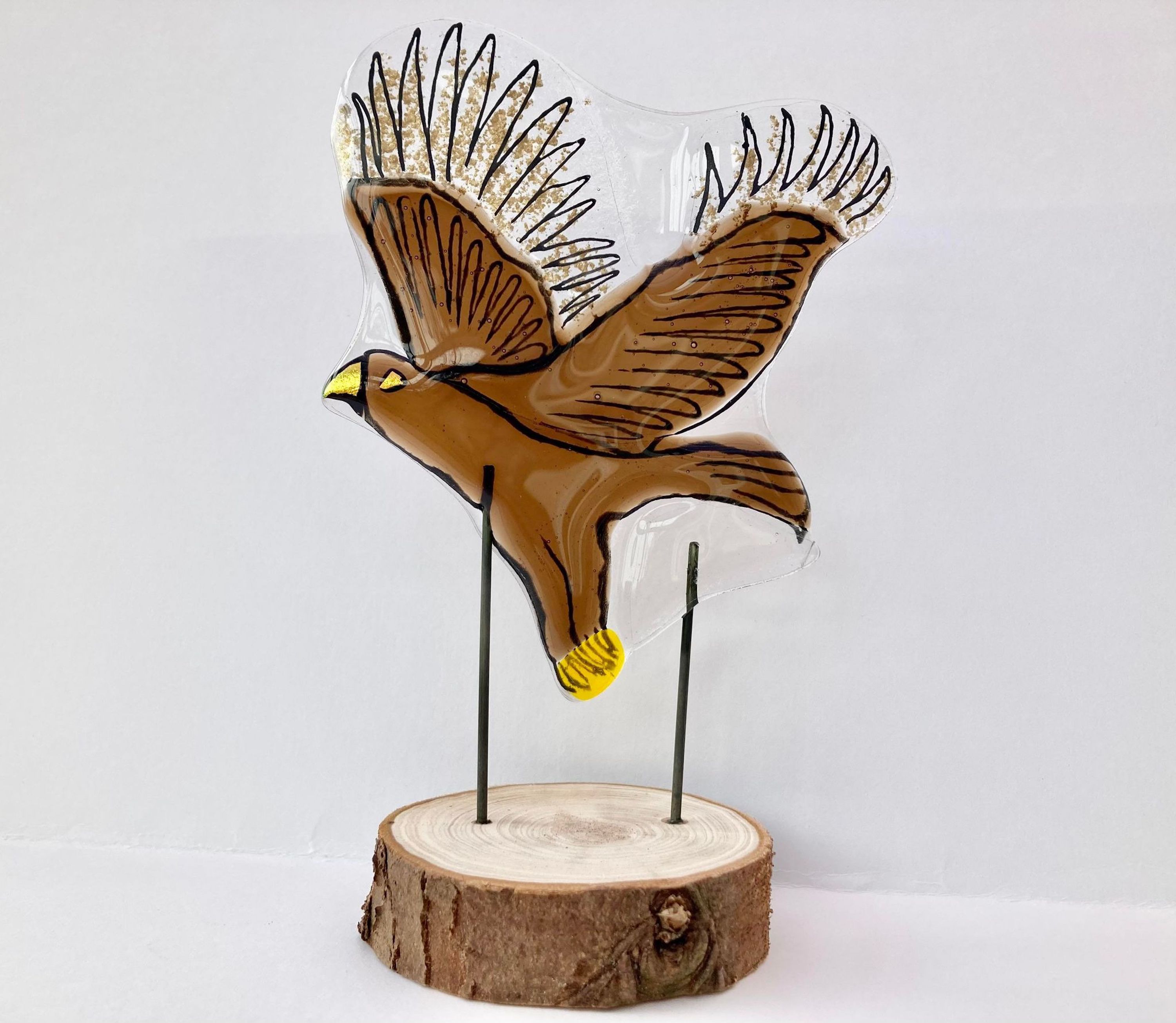 Fused Glass Golden Eagle