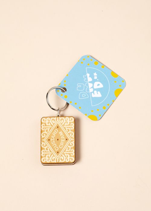 Custard Cream Keyring