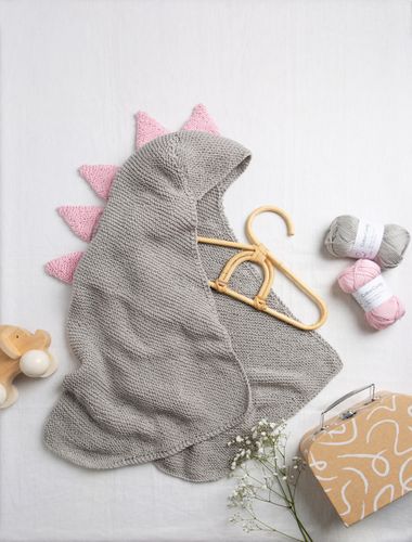 Baby Dinosaur Hooded Blanket Knitting Kit