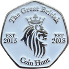 Official King Charles III Coronation Logo (Red & Blue) 50p Shaped Coin