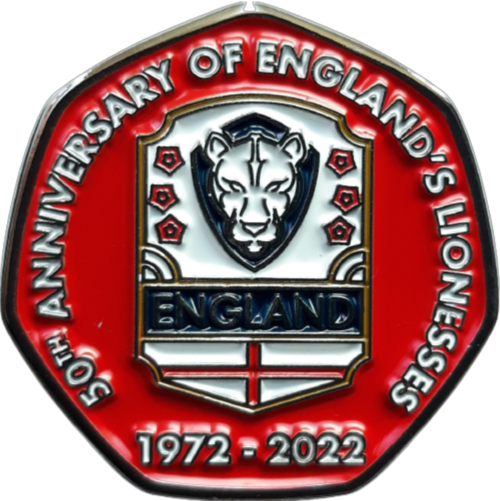 50th Anniversary of England’s Lionesses 1972 – 2022 50p Shaped Coin