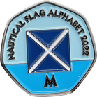 Letter M – Nautical Flag Alphabet 2022 50p Shaped Coin