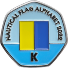 Letter K – Nautical Flag Alphabet 2022 50p Shaped Coin
