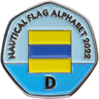 Letter D – Nautical Flag Alphabet 2022 50p Shaped Coin