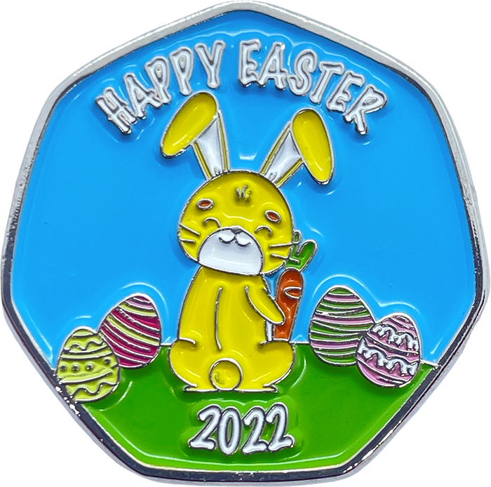 Happy Easter Bunny 2022 50p Shaped Coin
