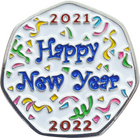 New Year 2021 – 2022 Blue 50p Shaped Coin