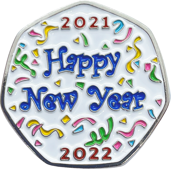 New Year 2021 – 2022 Blue 50p Shaped Coin