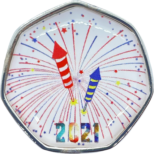Fireworks 5th November 2021 50p Shaped Coin