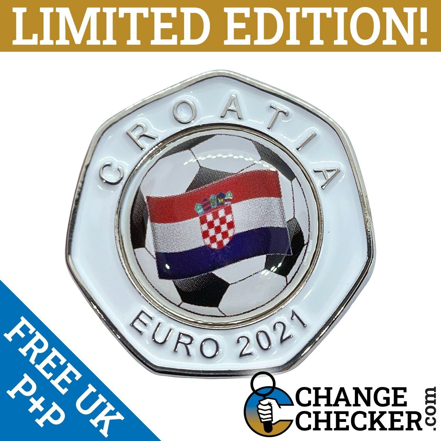 Croatia EURO 2021 Football 50p Shaped Coins