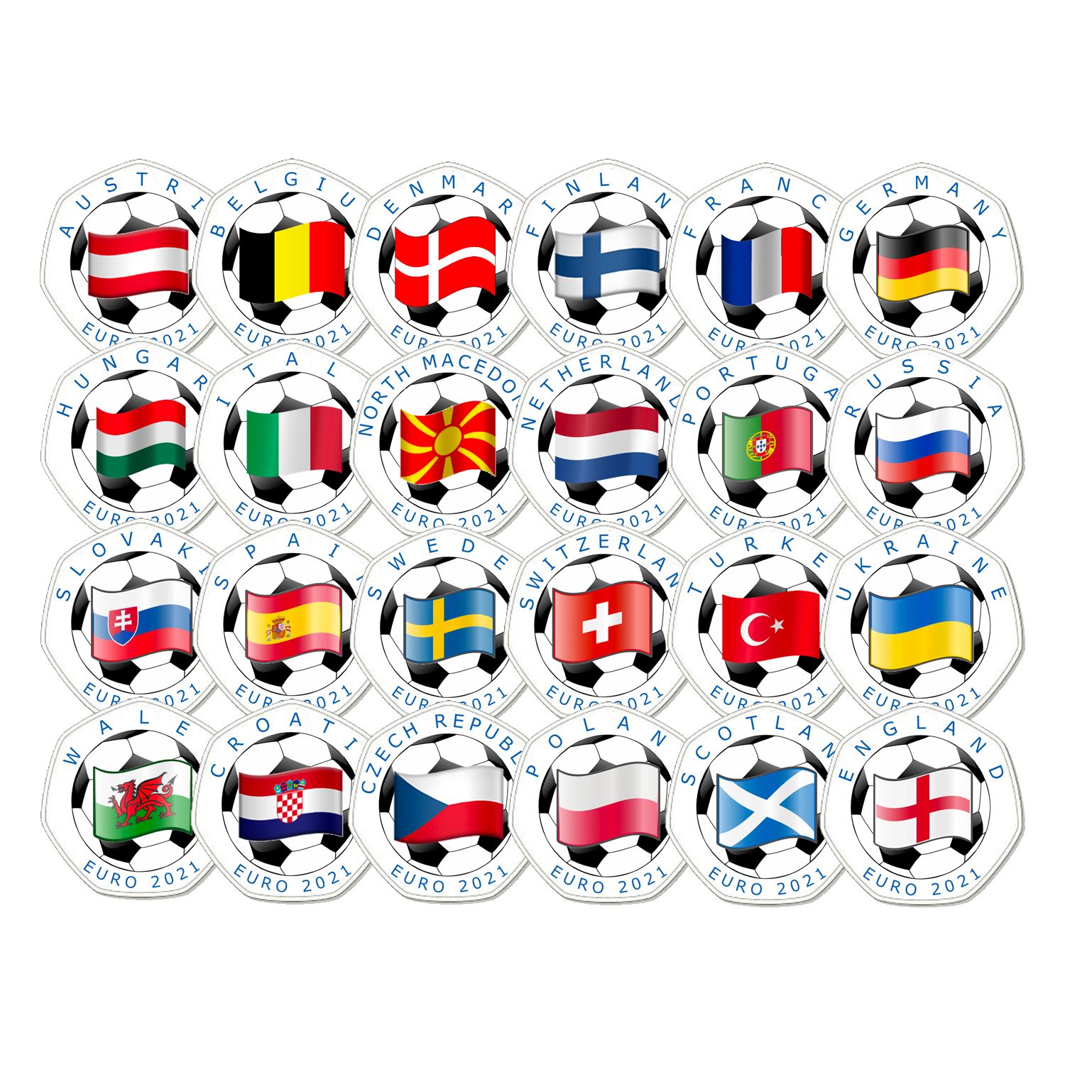 Czech Republic EURO 2021 Football 50p Shaped Coins