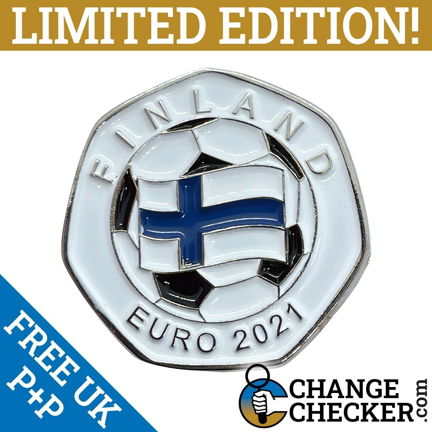 Finland EURO 2021 Football 50p Shaped Coins