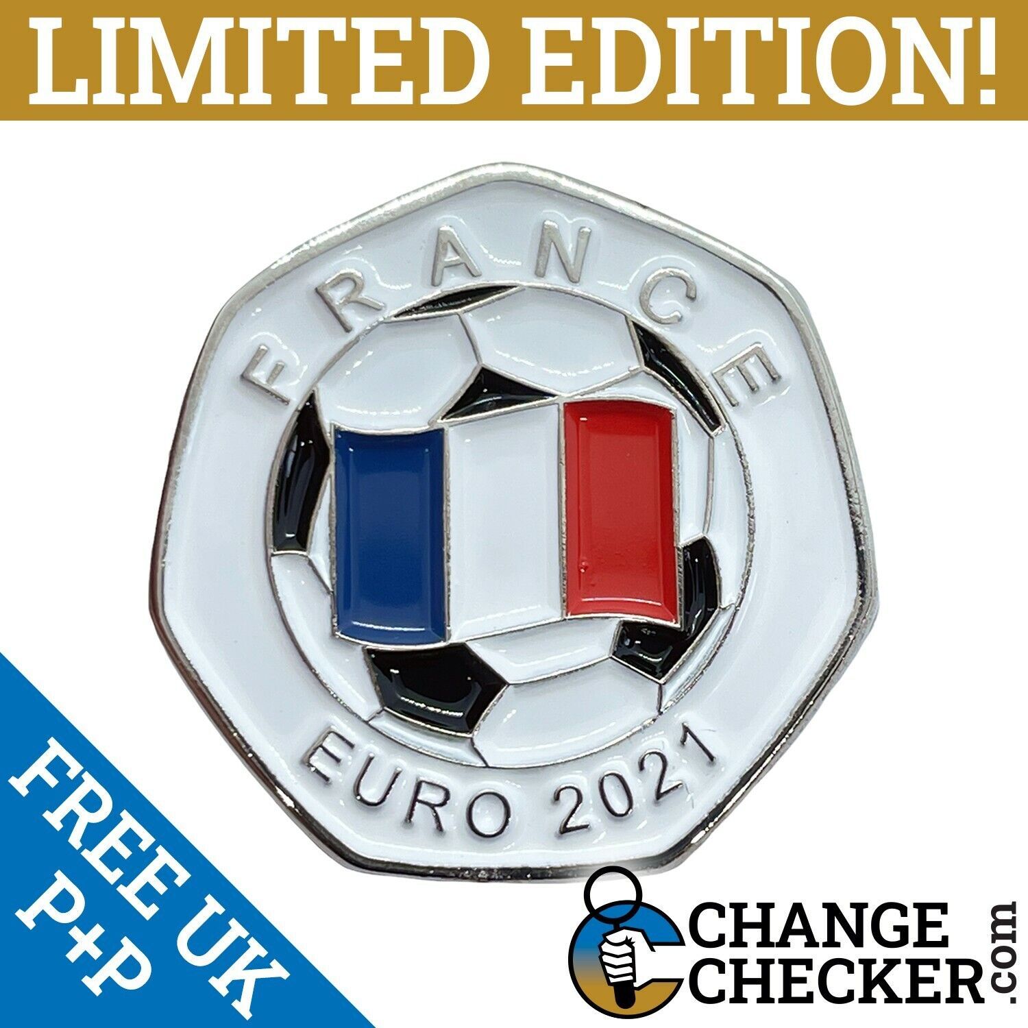 France EURO 2021 Football 50p Shaped Coins