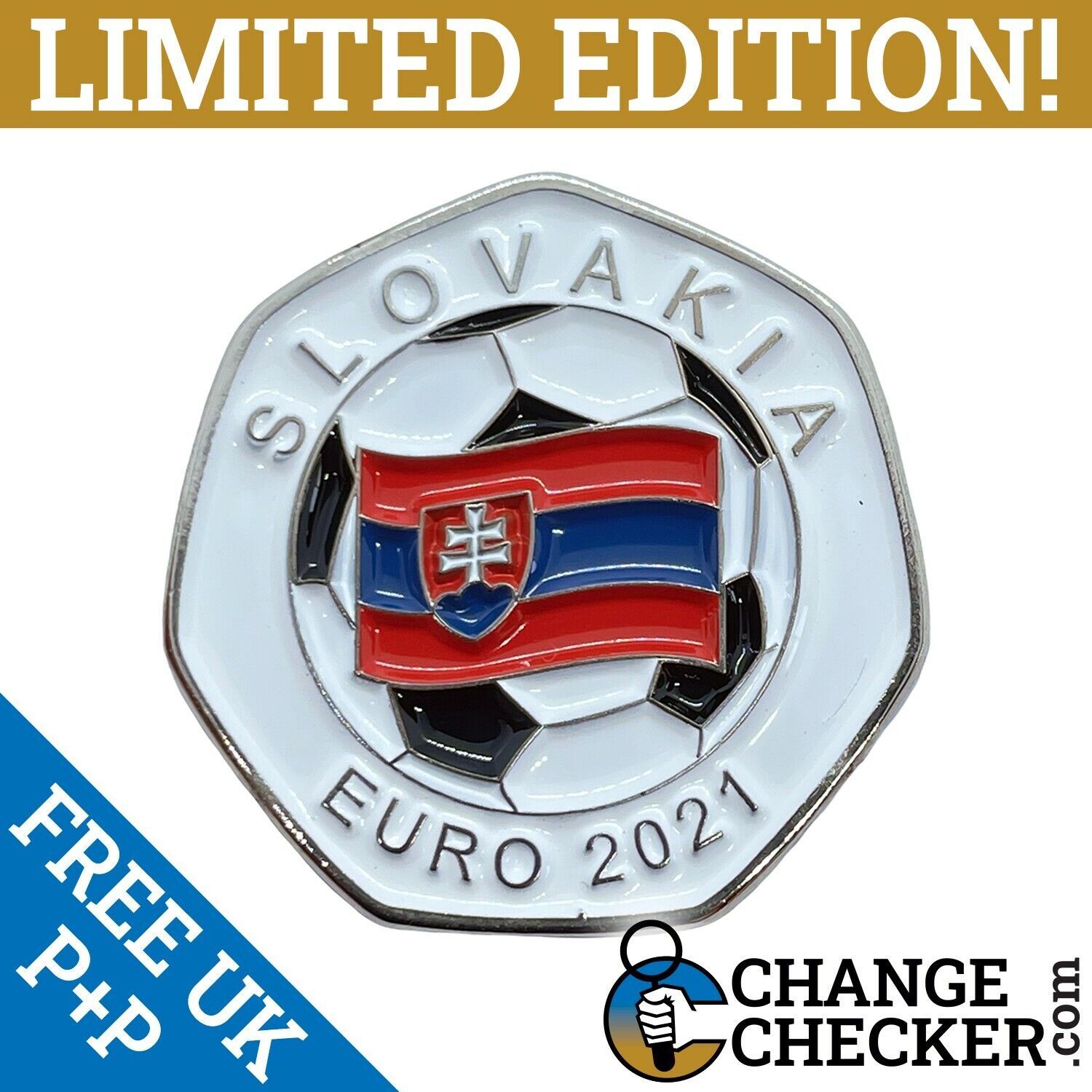 Slovakia EURO 2021 Football 50p Shaped Coins