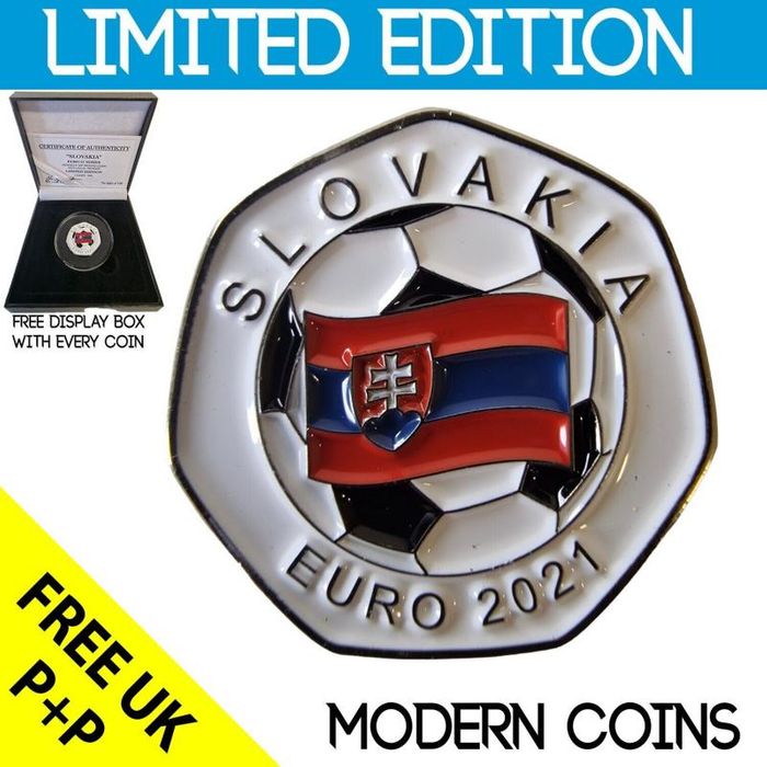 Slovakia Error EURO 2021 Football 50p Shaped Coins