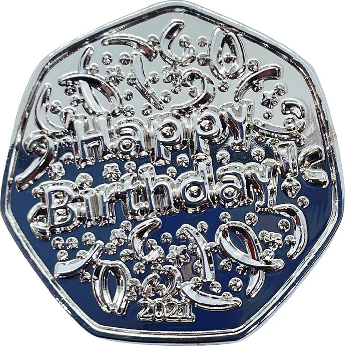 Happy Birthday (Streamers) 2021 50p Shaped Coin