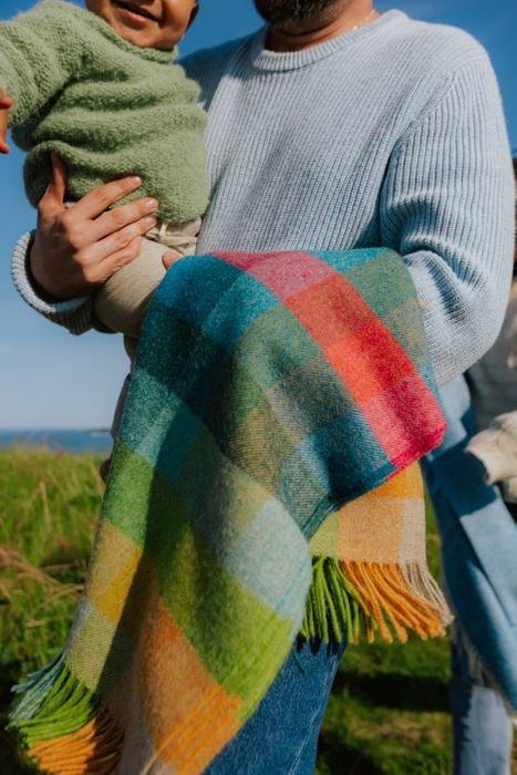 Harlequin Shetland type wool throw