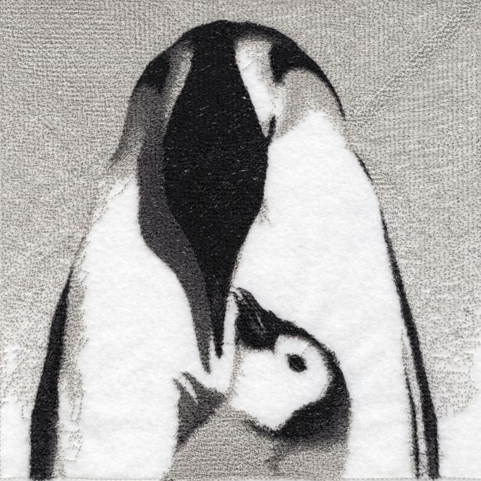 Apten & Pata The Penguins Embroidered Art