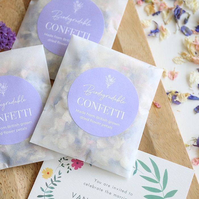 LILAC BIODEGRADABLE PETAL CONFETTI SACHET (PACK OF 50)