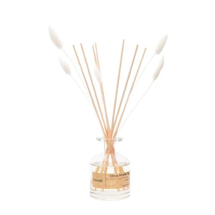 CAHM Luxury Reed Diffuser - Citrus, Musk & Patchouli - Clear Glass