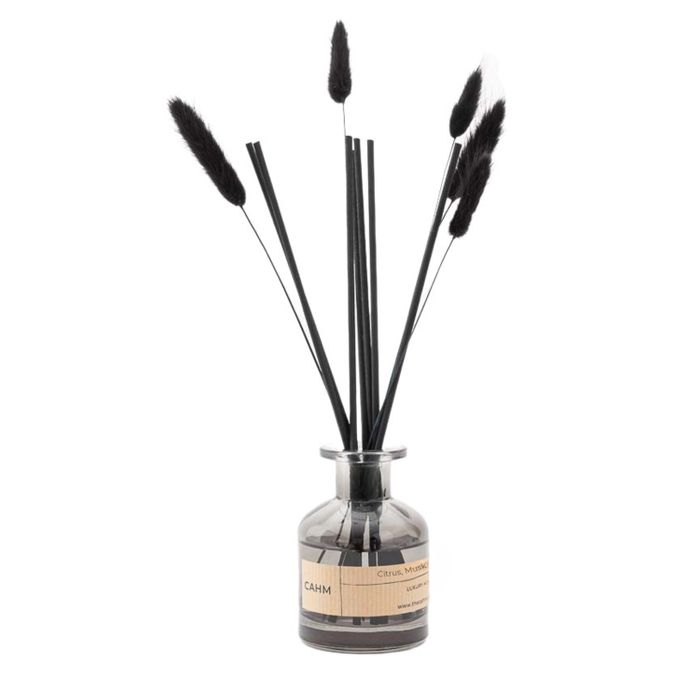 CAHM Luxury Reed Diffuser - Citrus, Musk & Patchouli - Black Glass